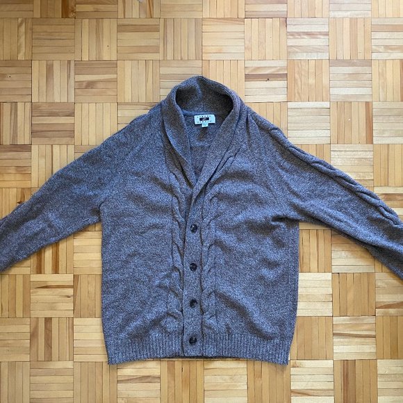 Brown Wool Cardigan - Joseph Abboud - Mens Large - Picture 1 of 2